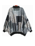 Loose Fit Leopard Printed Sweatshirt New Turtleneck Long Sleeve Women Big Size Fashion Tide Spring Autumn 2023