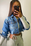Casual Ripped Crop Denim