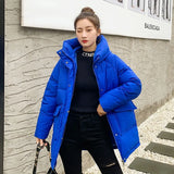 2022 Women's Winter Jacket Sonw Coats Thick Cotton Padded Coat Fashion Hooded Oversize Loose Parkas Woman Puffer