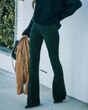 Autumn And Winter Women's Solid Color High Waist Repair Micro-Trumpet Trousers Cord Velvet Tight Waist Casual