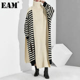 Women Beige Long Keep Warn Vent Split Joint Keep Warm Scarf New Long Personality Fashion Tide Autumn Winter 2022