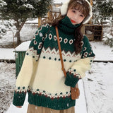 Autumn and Winter Turtleneck Christmas New Year Sweater Women Winter Thickened Outer Wear Loose and Lazy Style Western
