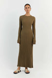 Women's Fashion Elegant Knitted Dress Sweater Dress Holiday Style Solid Color Bottom