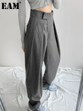 High Waist White Pleated Long Wide Leg Formal Trousers New Loose Fit Pants Women Fashion Tide Spring Autumn 2023