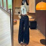 Apricot High-Waist Plus Velvet Thin Straight Jeans Women 2025 Autumn And Winter Loose Commute Wide-Legged