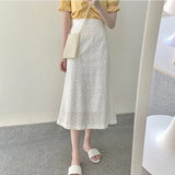 New Girls Summer Blouse Women Shirt White Short Sleeves Tops High Waist Bud Silk Embroidery A Line Skirts Two Piece