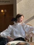 Women Tops 2023 Ropa Mujer Puff Sleeve Ruffles Loose Blouses Temperament Blusas De Mujer Korean Fashion Sweet Blouse