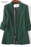MODA 2023 Summer Women Chic Twill Thin Blazer Gathered Pockets Vintage Office Wear Coat Chic Outerwear Tops 11