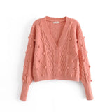 Sweater cardigan two piece set fall winter streetwear coat single breasted cropped