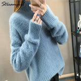 Winter Sweater Women Warm White Turtleneck Fluffy Women's Jumper Winter Pull Sweaters For Women Knitted Sweater Woman