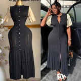 Summer Famous Lady Thousand Gold Style Slim Thin Short Sleeve Knitted Dress Fishtail Dress Femininity