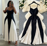 Elegant Sexy Sling Dress Women's Holiday Wind Waist Lotle Side Dress Dress