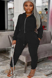 Plus Size Zipper Hoodies and Pants 2 Piece