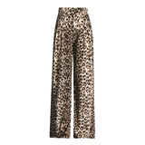 Toloer Trend Wind Straight Pants 2024 Summer New Fashion Leopard Print Design Sense High Waist Wide Leg Casual Pants-Outfit