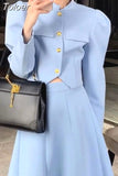 Quality New Summer Fashion Korean Sweet Elegant 2 Piece Set Women Crop Top Shirt Blouse Midi Skirt Suits Two Piece