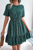 Round Neck Short Sleeve Ruffled