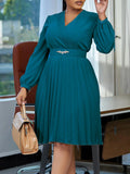 New V-Neck Fashion Elegant Solid Color Pressure Folding Large-Size African