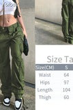 Pockets Cargo Pants Women Straight Loose Wide Leg Mom Jeans Vintage 90S Aesthetic Low Waist Streetwear Baggy Denim