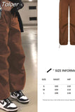 Pockets Cargo Pants Women Straight Loose Wide Leg Mom Jeans Vintage 90S Aesthetic Low Waist Streetwear Baggy Denim