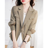 Autumn Japan And South Korea New Leisure Long-Sleeved Coat Women's Korean Version Of The Suit Top Jacket Loose Short
