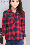 2023 New Vintage Plaid Blouses Shirt Cage Female Long Sleeve Casual Slim Women Big Size Shirt Office Lady Tops