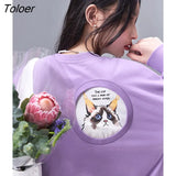 Women Sweatshirts 2022 Spring Long Sleeves O Neck Hoodies Purple Gray Letters Cute Cat Print Casual Chic