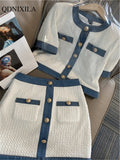 Summer Women's White Suit with Skirt Fashion Age-reducing French Elegant Casual Short Sleeved Shirt Short Skirt 2 Piece