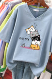 100% Cotton Plus Size T Shirt Anime Short Sleeve Women's Top 2023 Summer Couple Loose Oversized T Shirts Japanese