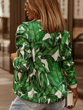 Print Zipper Long Sleeve