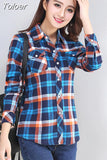2023 New Vintage Plaid Blouses Shirt Cage Female Long Sleeve Casual Slim Women Big Size Shirt Office Lady Tops
