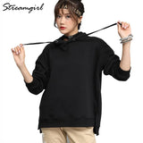 Women Hooded Sweatshirts Autumn 2021 Cotton Oversize Clothes Loose White Hoodies Women Vintage Oversize Sweatshirt With