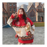 Women's Christmas Snowflake Turtleneck Sweater New Korean Casual Version Warm Thickened Knitting Pullovers