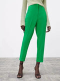 2022 Pencil Pants Women Candy Colors High Waisted Trousers Women Summer Thin Office Wear Woman Pants Aesthetic