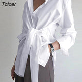 Sleeve Women Shirt Blouse Button White Blouses Female Ruched Black Loose Shirts For Women Cotton Office Blouses New