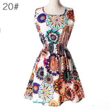 Sexy Womens Dresses Slim Sleeveless Floral Plrint Women Summer Dress Lady Chiffon Dresses Vestidos