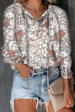 Women's Clothing 2025 Autumn And Winter New Broken Flower Printed Shirt V Collar Long-Sleeved T-Shirt Top