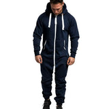Jumpsuit One Piece Men's Sets 2020 New Men's Hooded Fleece Jumpsuit Men Camouflage Print Personality Casual Suits