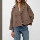 New Women's Big Collar Hair, Short Thick Long-Sleeved Coat