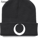 Dark Punk Black Knitted Caps Hats Harajuku Grunge Moon Graphic Print Autumn Woman Cap Beanies Warmer Cap Women's