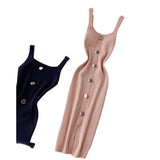 Dress 2025 New Summer Temperament Square Collar Slim Thin Buckle Sleeveless Vest Open Bottom