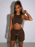 Custom Logo Summer Tracksuit Women Yoga Set Gyms Sportwear Bra With Shorts Running Sports Short Fitness Suit Girls