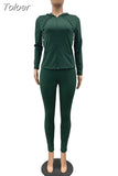 Two Piece Set Women Long Sleeve Hooded Zipper Pockets Workout Jacket and Fitness Legging Active Wear Stretchy Slim