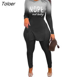 Tracksuits Women's Crop Top And Pants Set Casual Tigth Slim Two 2 Pieced Sets Letter Printed Tracksuit Set For