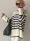Turtleneck Thick Knitted Sweater Female Fashion Loose Long Sleeve Pullover 2022 Autumn Winter High Quality Knit