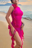 Ruffles Sexy Mini Dress Women Summer Sleeveless See Through Club Party Bodycon Dresses 2023 Ladies Brithday Beach