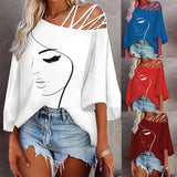 Autumn Fashion Splicing Loose Leisure Blouse Lady Print