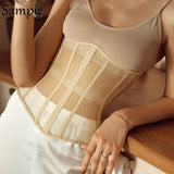 Fashion Off Shoulder Sexy Corset Tops Women Underbust Waist Belt Gothic Corset Top Skinny Mesh Underwear Cropped Top