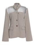 Fashion Women Blazer Single Breasted Long Sleeve Back Zipper Halter Hollow Out Suit Jackets Female Autumn 2023 New