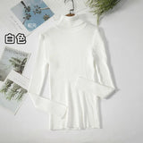 Sweater Woman With Bottom Shirt Autumn And Winter New Long Sleeves To Keep Warm Body Solid Color Knitted