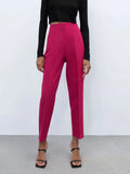 2022 Pencil Pants Women Candy Colors High Waisted Trousers Women Summer Thin Office Wear Woman Pants Aesthetic